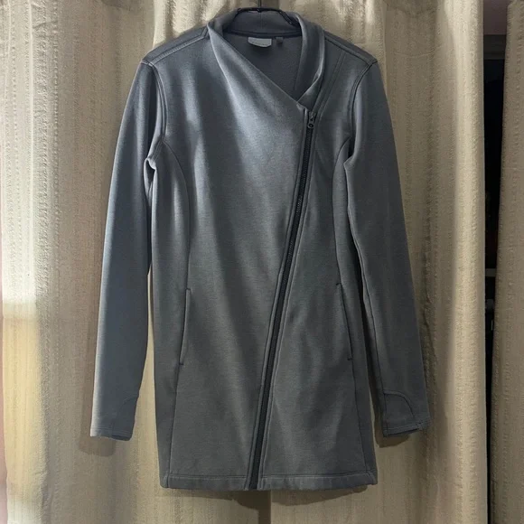 Athleta Wool Softtech Cya Asymmetrical Soft Zip up jacket, Gray, S - Picture 6 of 6